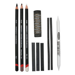 Derwent charcoal set of 10 different coals