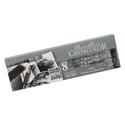 Cretacolor zestaw 8 węgli charcoal pocket set - sklep plastyczny - sza
