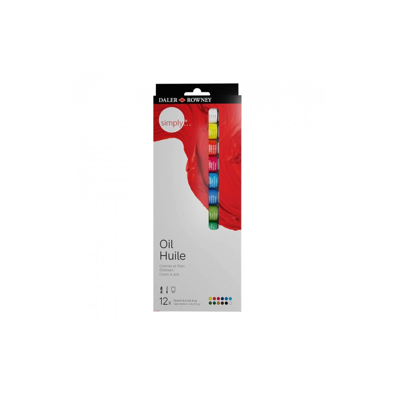 Daler Rowney simply zestaw farb olejnych 12x12 ml - sklep plastyczny S