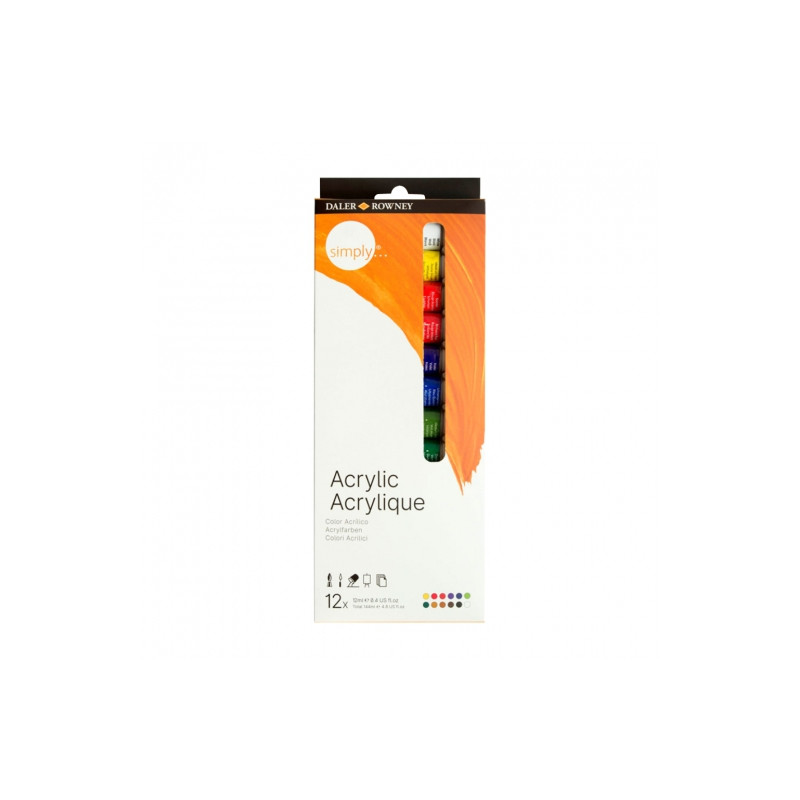 Daler Rowney simply acrylic paints set 12 x 12 ml