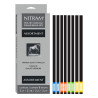 Nitram drawing charcoal natural mix 5x5mm 8pcs