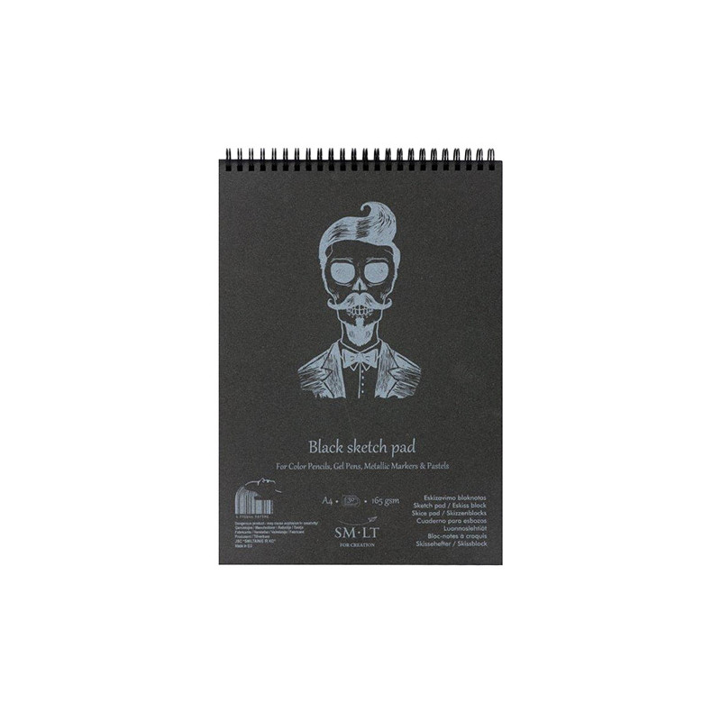 SM-LT black sketch pad A4 30ark 165g spiral
