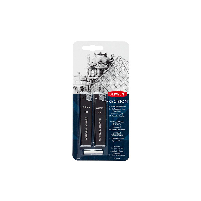 Derwent precision graphite 0.5mm HB, 2B + eraser - szal art - sklep pl