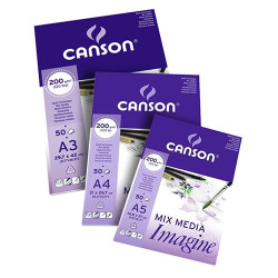Blok Canson imagine mix media do akwareli oraz węgla 200g 50ark - Skle