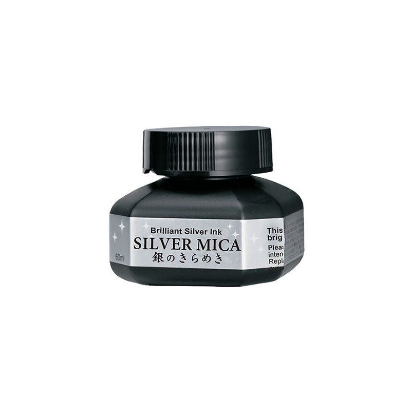 Kuretake mica silver 60ml srebrny tusz do kaligrafii - sklep plastyczn