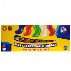 Astra zestaw farb plakatowych 12x30ml - sklep plastyczny - szał dla pl