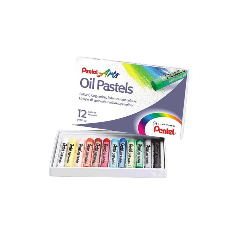 Pentel zestaw pasteli olejnych 12 kolorów - sklep plastyczny - szał dl