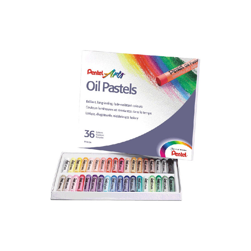 Pentel zestaw pasteli olejnych 36 kolorów - sklep plastyczny - szał dl