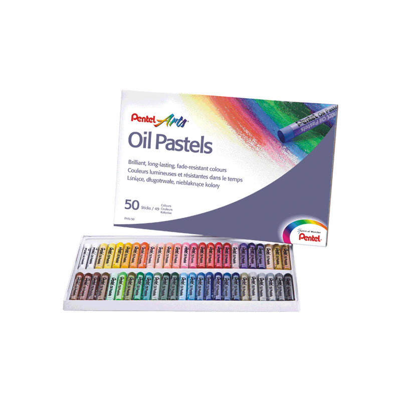 Pentel zestaw pasteli olejnych 50 kolorów - sklep plastyczny - szał dl