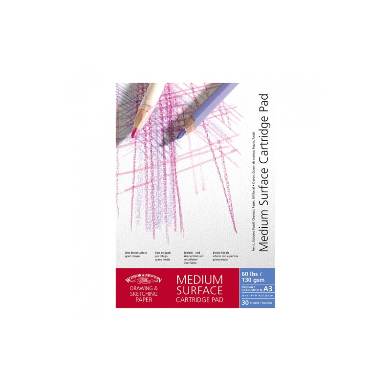 Blok Winsor&Newton medium surface cardridge pad 130g 30ark