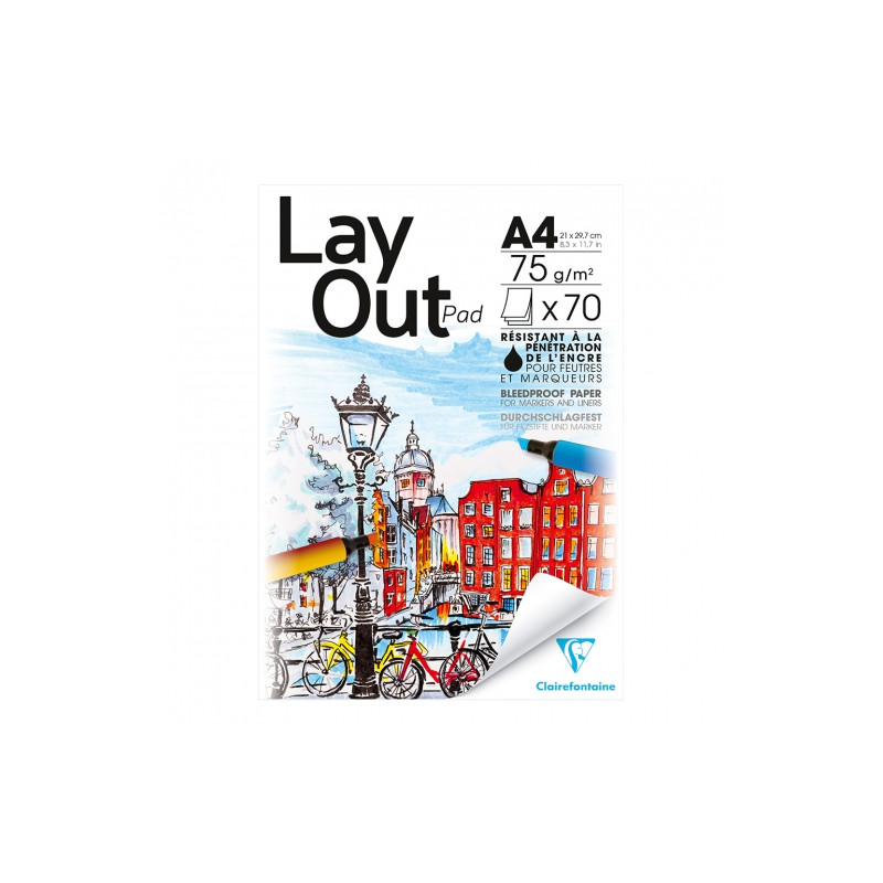 Blok Clairefontaine layout pad do markerów i cienkopisów 75g 70a - skl