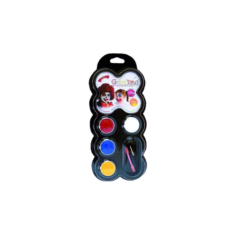 Grim Tout Clown face paint set 4 colours - szal art - sklpe plastyczny