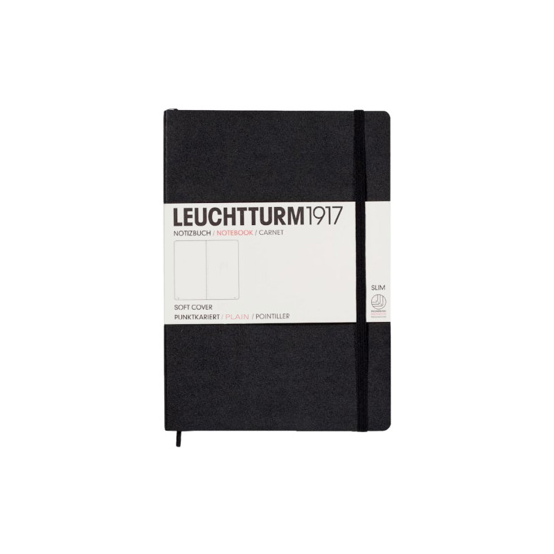 LEUCHTTURM1917 Medium A5 Slim Notebook Black smooth - szal art - sklep