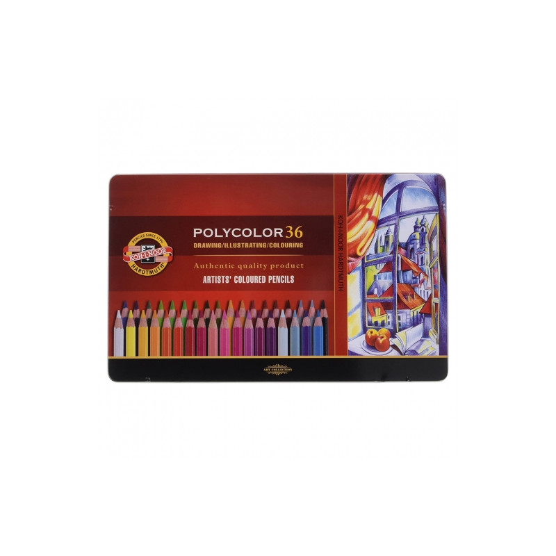 Koh-i-noor polycolor zestaw 36 artystycznych kredek metal opak - sklep