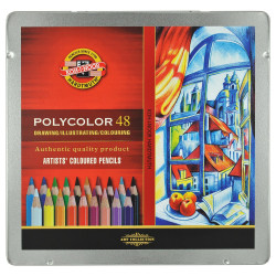 Koh-i-noor polycolor set of 48 artistic colored pencils metal pack
