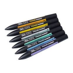 Winsor&Newton metallic marker zestaw 6 kolorów - sklep plastyczny Szał