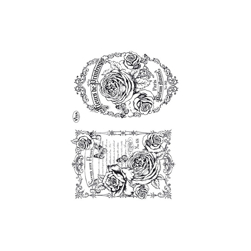 Viva Decor A5 Clear Silicone Stamps Set - Flowers - szal art - sklep p