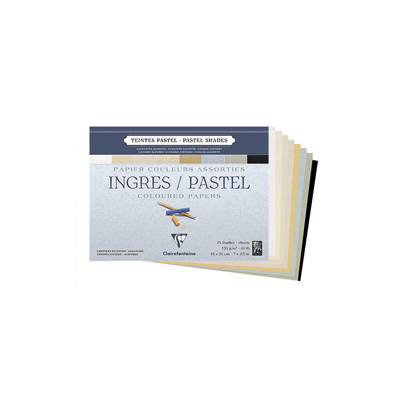Blok Clairefontaine colour ingres kolorowy do pasteli 130g 25ark