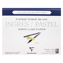 Blok Clairefontaine white ingres do pasteli biały 130g 25ark - sklep p
