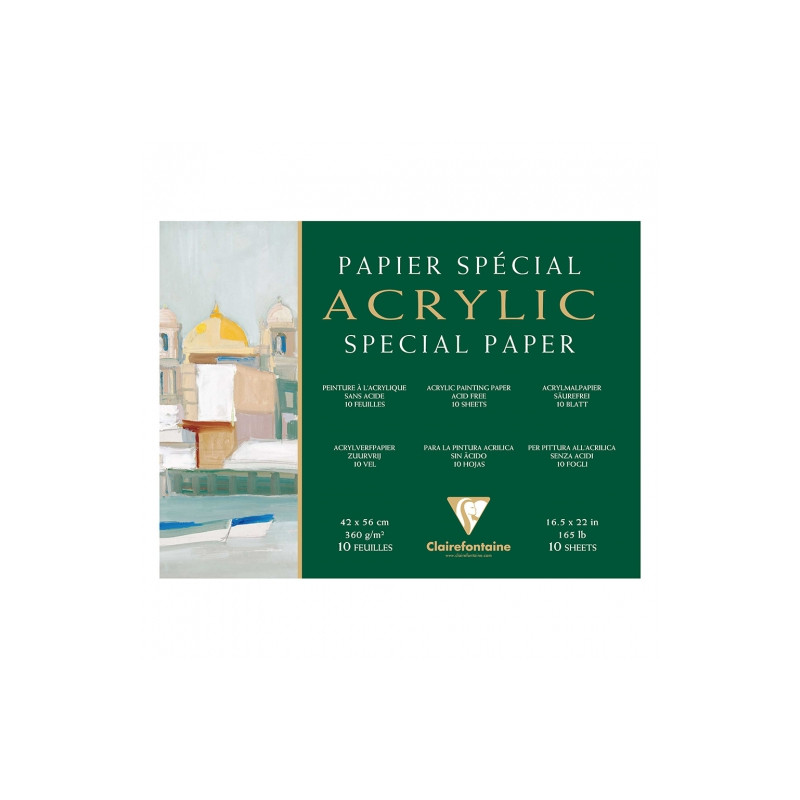 Blok Clairefontaine do farb akrylowych 360g 10ark  - sklep plastyczny
