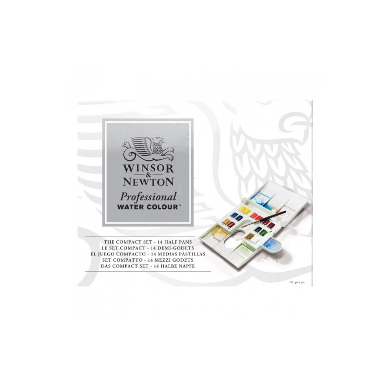 Winsor&Newton professional zestaw akwareli 14 półkostek - sklep plasty