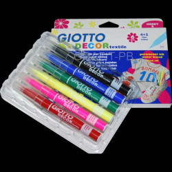 Giotto decor textile flamastry do tkanin 6 sztuk - sklep plastyczny -