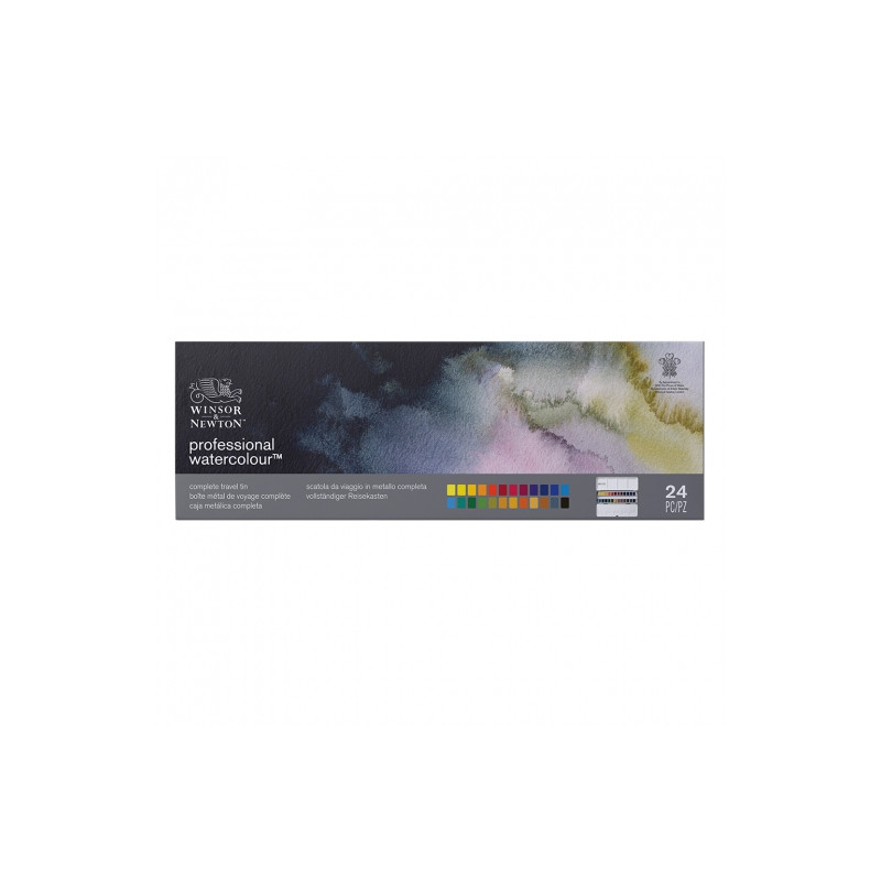 Winsor&Newton professional set of watercolors 24 semi-cubes, metal pac