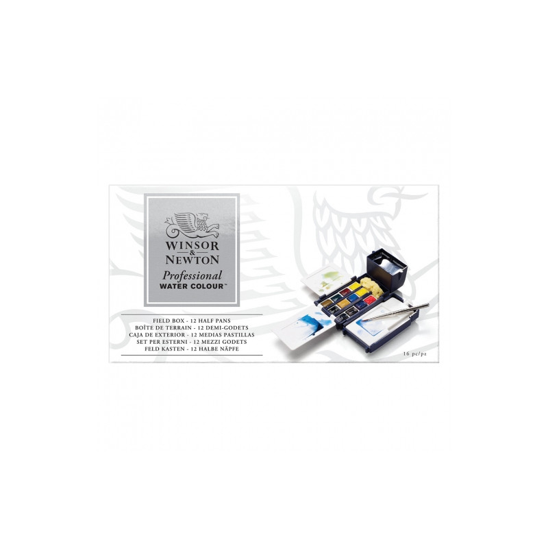 Set of watercolor Winsor & Newton Field Box - 12 colors