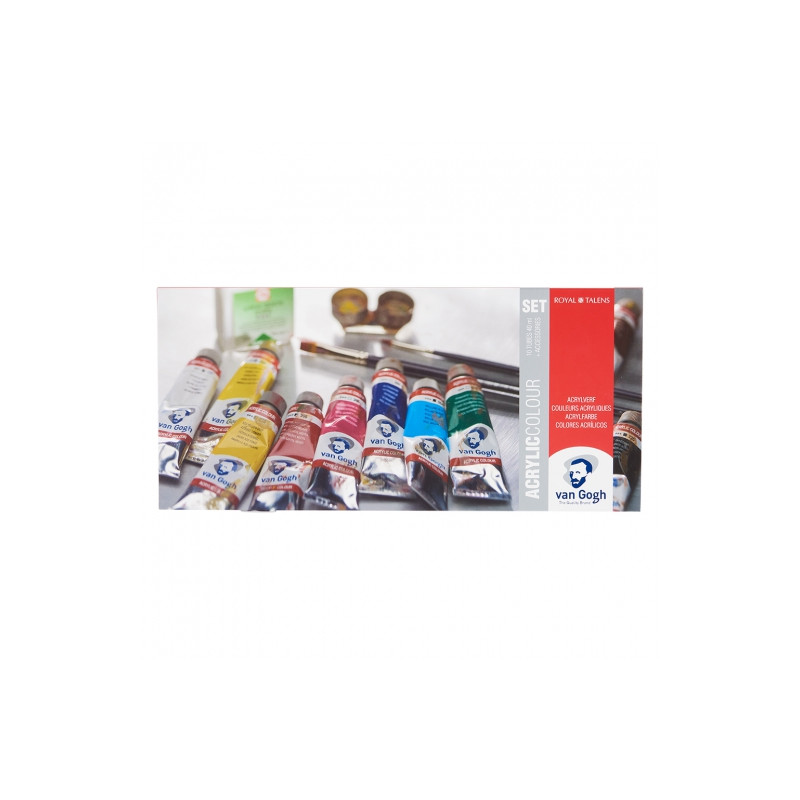 Van Gogh acrylic paints, set of 10 x 40ml + accessories - sklep plasty