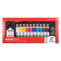 Talens van gogh zestaw farb akrylowych 10x40ml + akcesoria - sklep pla