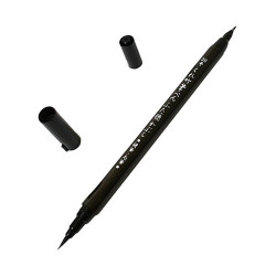 Kuretake fude hutaho (kabura) twin no.30 black pisak dwustronny - skle