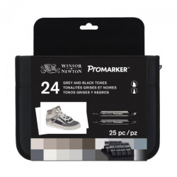 Winsor&Newton promarker grey and black set of 24 colors