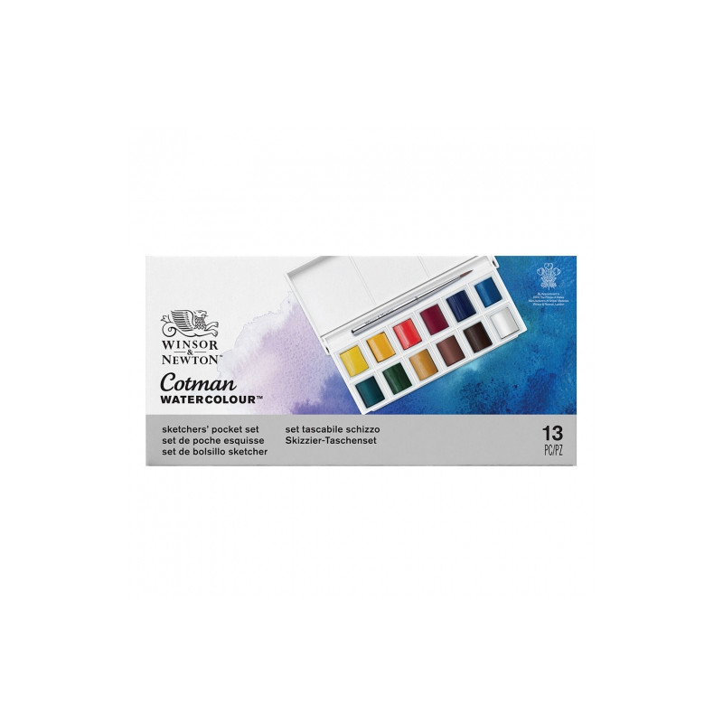 Winsor&Newton cotman sketchers pocket box akwarele 12 półkostek  - skl
