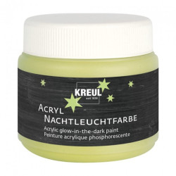 Kreul glow in the dark farba akrylowa żółta 150ml - sklep plastyczny -