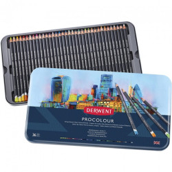 Derwent procolor set of 36 artistic pencils metal pack