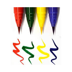 Kuretake clean color real brush pure colours zestaw 4 pisaków - sklep