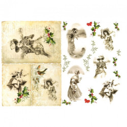 Papier do decoupage A3 ITD 320 postacie retro - Sklep plastyczny - sza