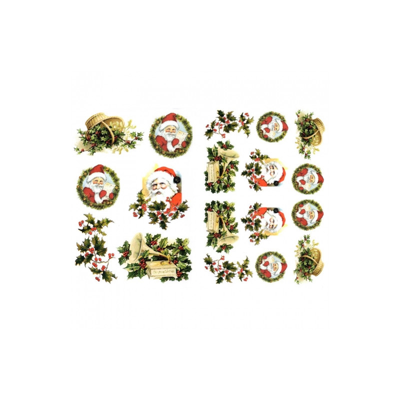 Papier do decoupage A3 ITD 311 mikołaj ostrokrzew - sklep plastyczny -