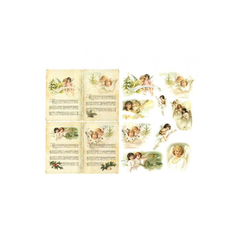 A3 decoupage paper ITD 313 music angels