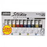 Pebeo studio zestaw farb akrylowych 10x20ml + pędzel - szał dla plasty