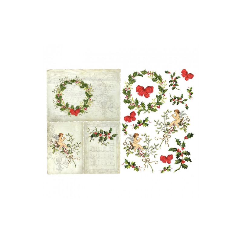 Decoupage paper A3 ITD 319 holly cherubs