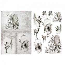Papier do decoupage A3 ITD 314 vintage dekoracje - sklep plastyczny -