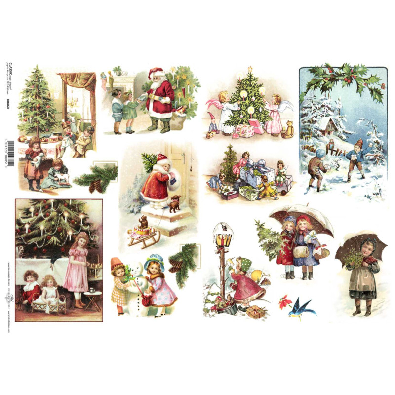 A3 decoupage paper ITD 460 santa claus kids