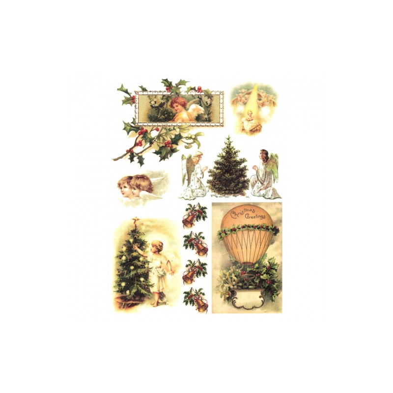 Papier ryżowy do decoupage motywy świąteczne A4 ITD R454 - Sklep plast