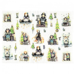 Papier ryżowy do decoupage dzieci święta A4 ITD R241 - Sklep plastyczn