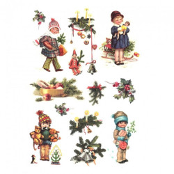 Papier ryżowy do decoupage boże narodzenie dzieci A4 ITD R205 - Sklep