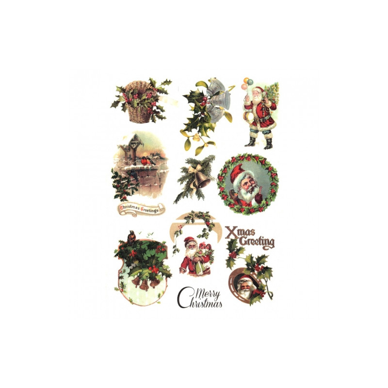 Rice decoupage paper christmas santa A4 ITD R444