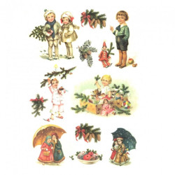 Papier ryżowy do decoupage boże narodzenie dzieci A4 ITD R204 - Sklep