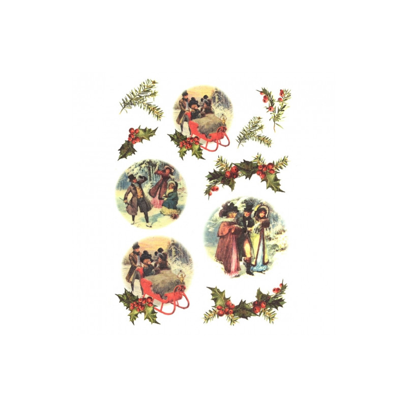 Rice decoupage paper winter christmas A4 ITD R176
