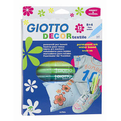 Giotto decor textile markers for fabrics in 12 colors - szal art - skl